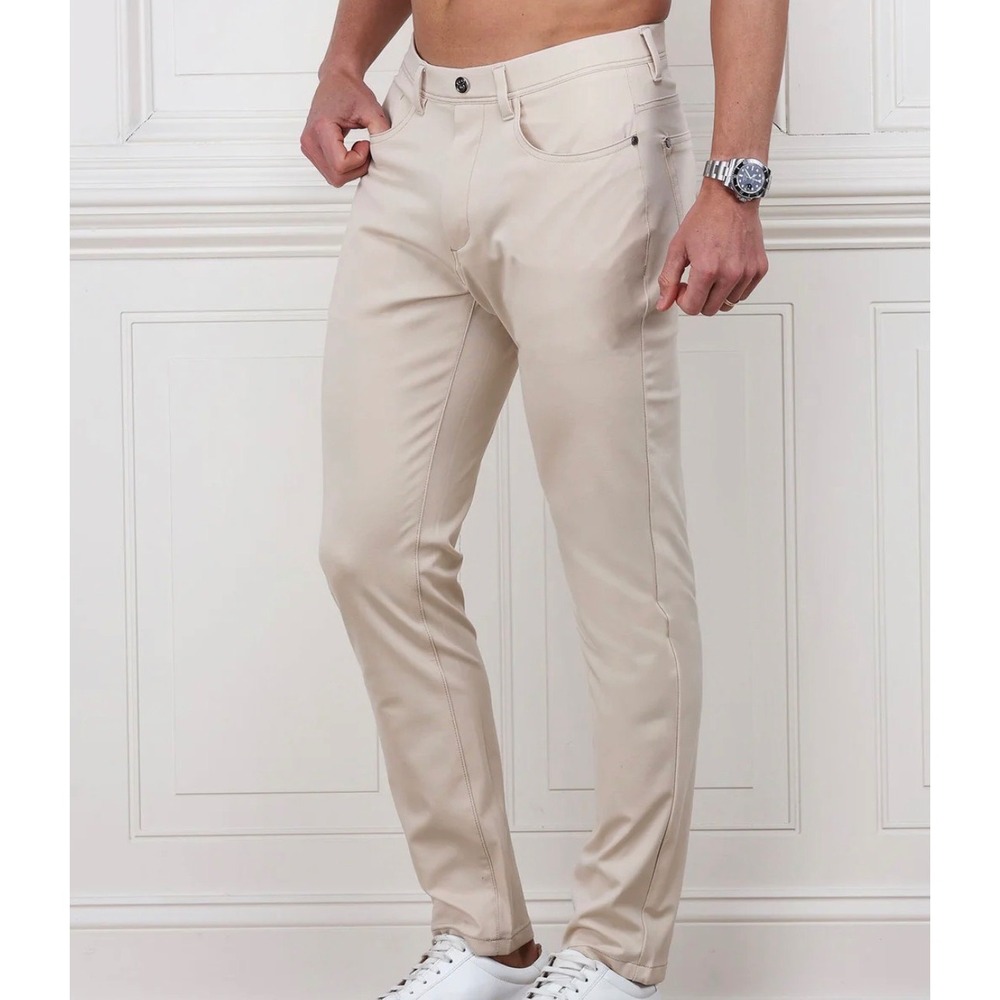 Collars & Co Mens Size 36x32‎ CEO Tech Pull-On Pants Stone Beige Stretch NEW